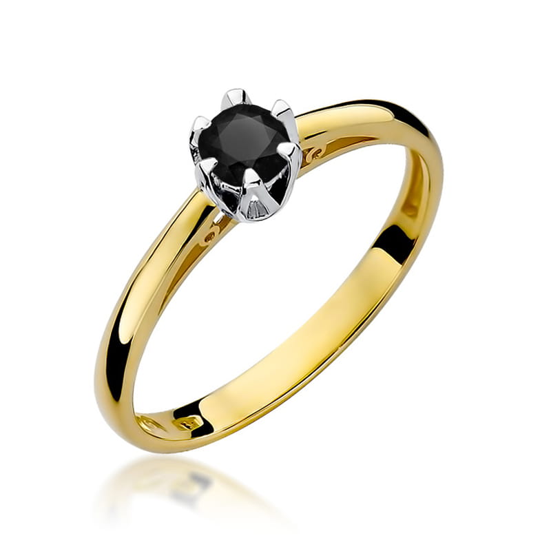 Pierścionek W133 Czarny Diament 0