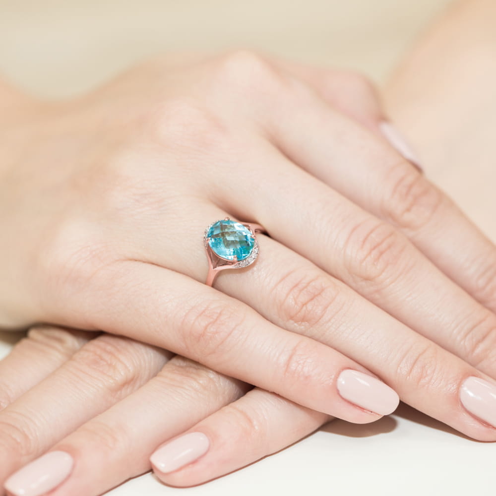 Pierścionek Topaz 3,00ct różowe złoto 5 Pierścionek Topaz 3,00ct różowe złoto - obrazek 4