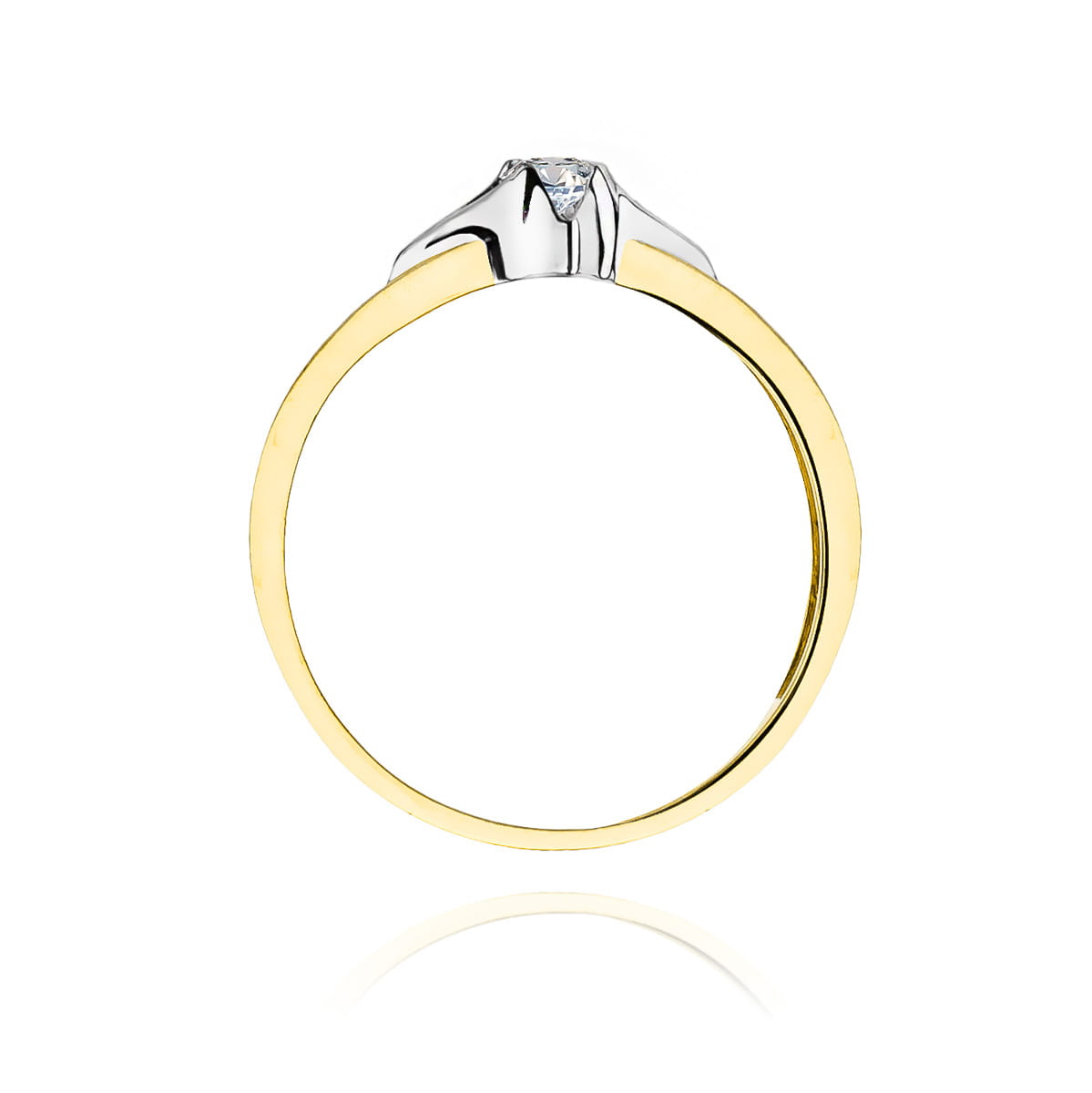 Pierścionek Diament 0,12ct żółte złoto 4 Pierścionek Diament 0,12ct żółte złoto - obrazek 3