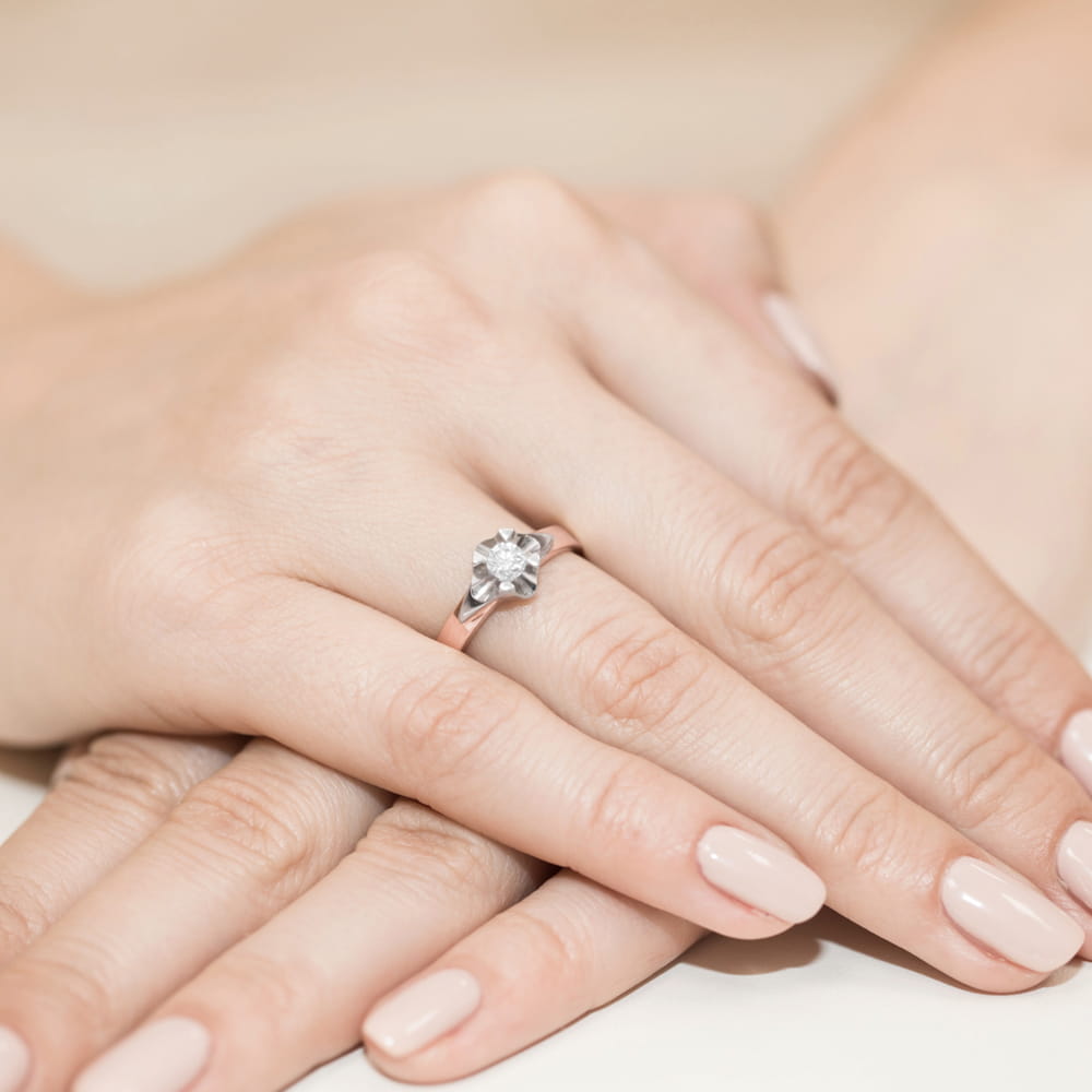 Pierścionek Diament 0,25ct różowe złoto 5 Pierścionek Diament 0,25ct różowe złoto - obrazek 4