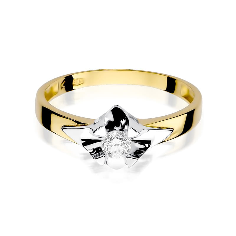 Pierścionek Diament 0,25ct żółte złoto 3 25ct żółte złoto Jubiler Kraków BigDIAMOND