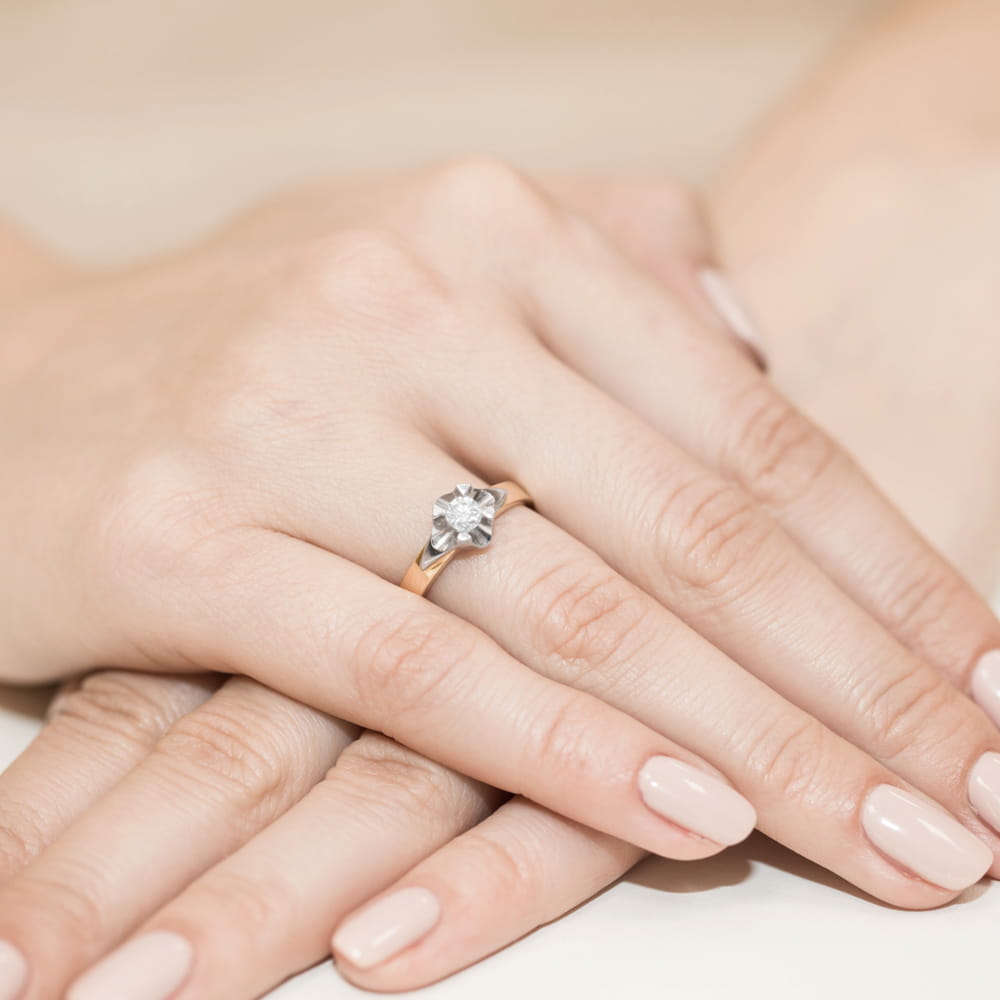Pierścionek Diament 0,25ct żółte złoto 5 Pierścionek Diament 0,25ct żółte złoto - obrazek 4