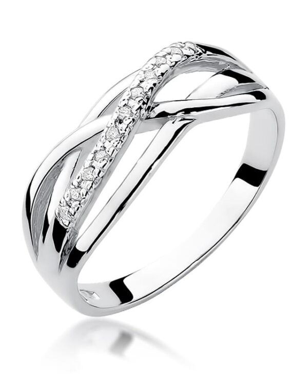 Pierścionek W157 z diamentami białe złoto Jubiler Kraków BigDIAMOND