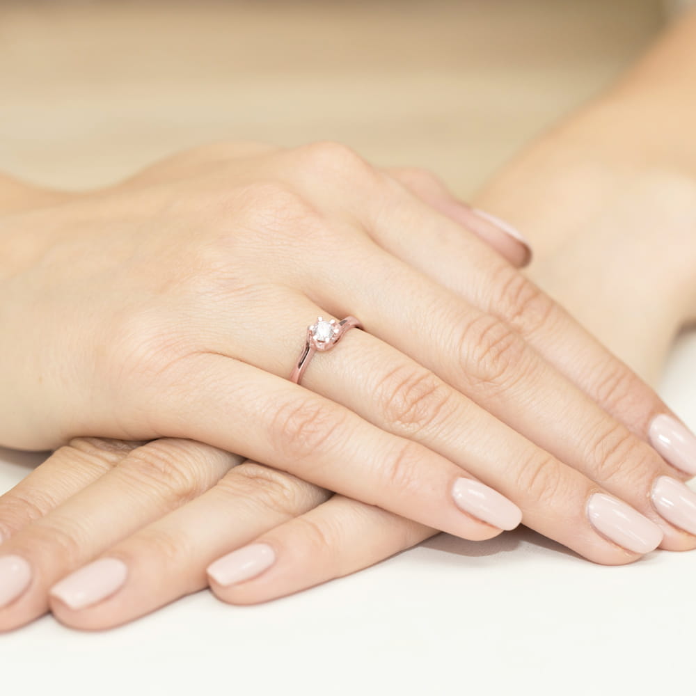 Pierścionek Diament 0,30ct różowe złoto 5 Pierścionek Diament 0,30ct różowe złoto - obrazek 4
