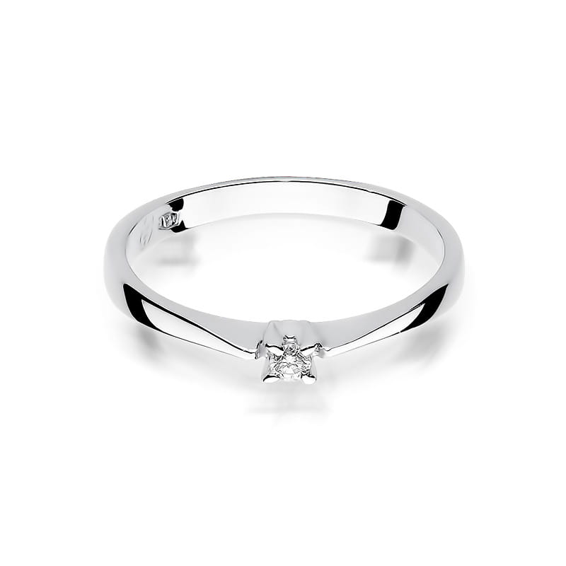 Pierścionek Diament 0,03ct białe złoto 3 03ct białe złoto Jubiler Kraków BigDIAMOND