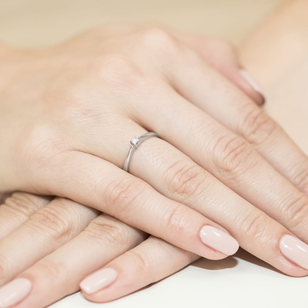 Pierścionek Diament 0,03ct białe złoto 5 Pierścionek Diament 0,03ct białe złoto - obrazek 4