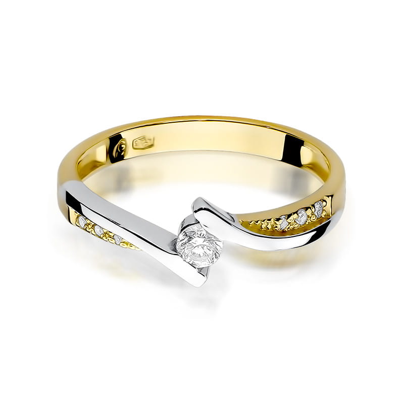 Pierścionek Diament 0,13ct żółte złoto 3 13ct żółte złoto Jubiler Kraków BigDIAMOND