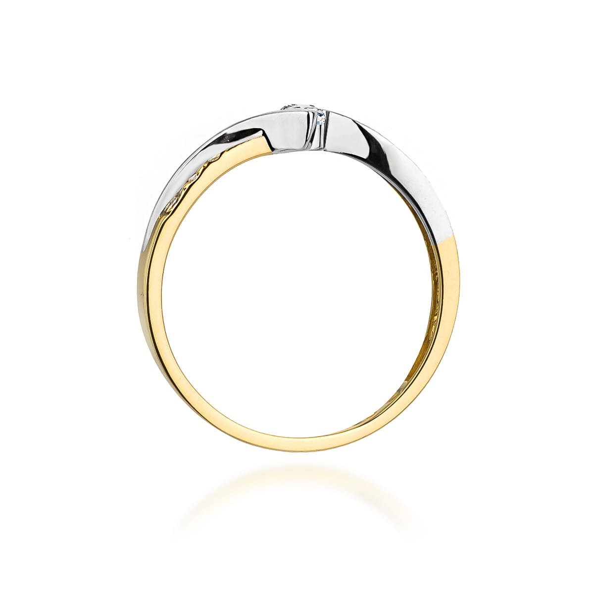 Pierścionek Diament 0,13ct żółte złoto 4 Pierścionek Diament 0,13ct żółte złoto - obrazek 3