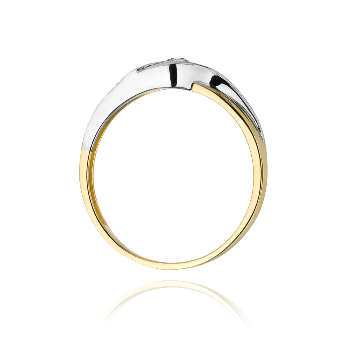 Pierścionek Diament 0,10ct żółte złoto 4 Pierścionek Diament 0,10ct żółte złoto - obrazek 3