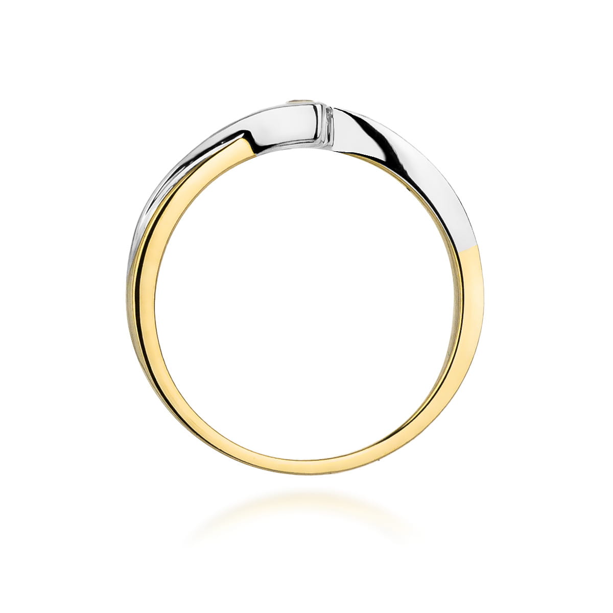 Pierścionek Diament 0,10ct żółte złoto 4 Pierścionek Diament 0,10ct żółte złoto - obrazek 3