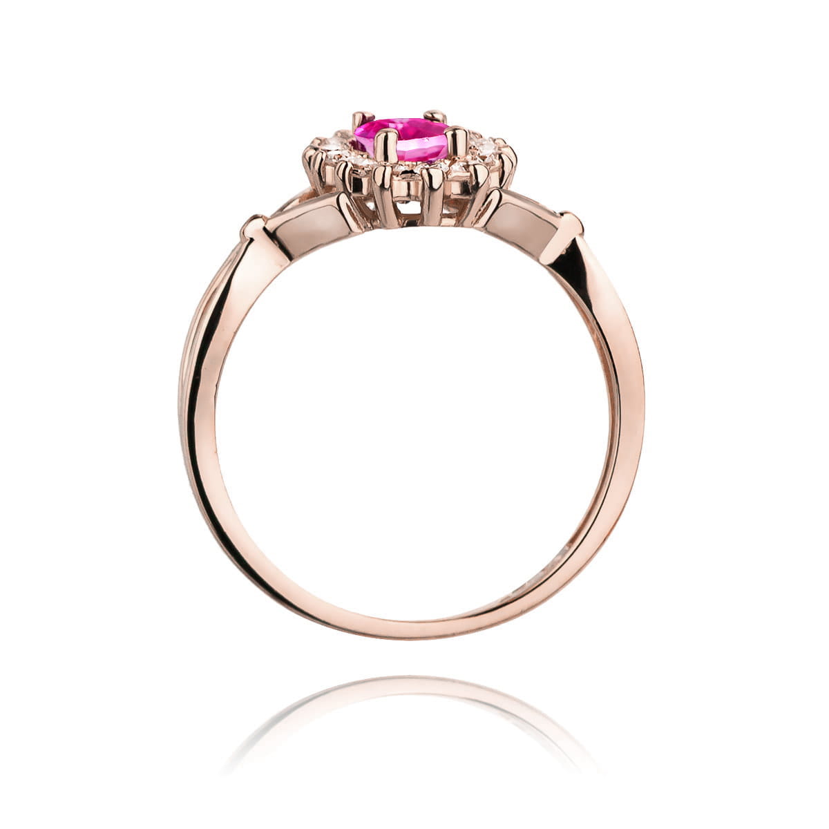 Pierścionek Różowy Szafir 0,45ct różowe złoto 4 Pierścionek Różowy Szafir 0,45ct różowe złoto - obrazek 3
