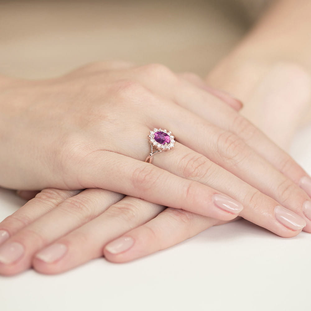 Pierścionek Różowy Szafir 0,45ct różowe złoto 5 Pierścionek Różowy Szafir 0,45ct różowe złoto - obrazek 4
