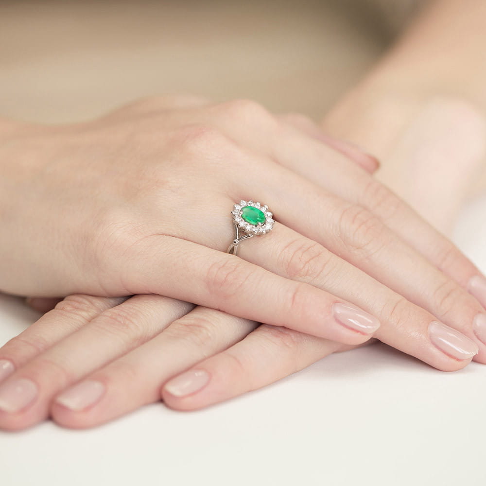 Pierścionek Szmaragd 0,80ct białe złoto 5 Pierścionek Szmaragd 0,80ct białe złoto - obrazek 4
