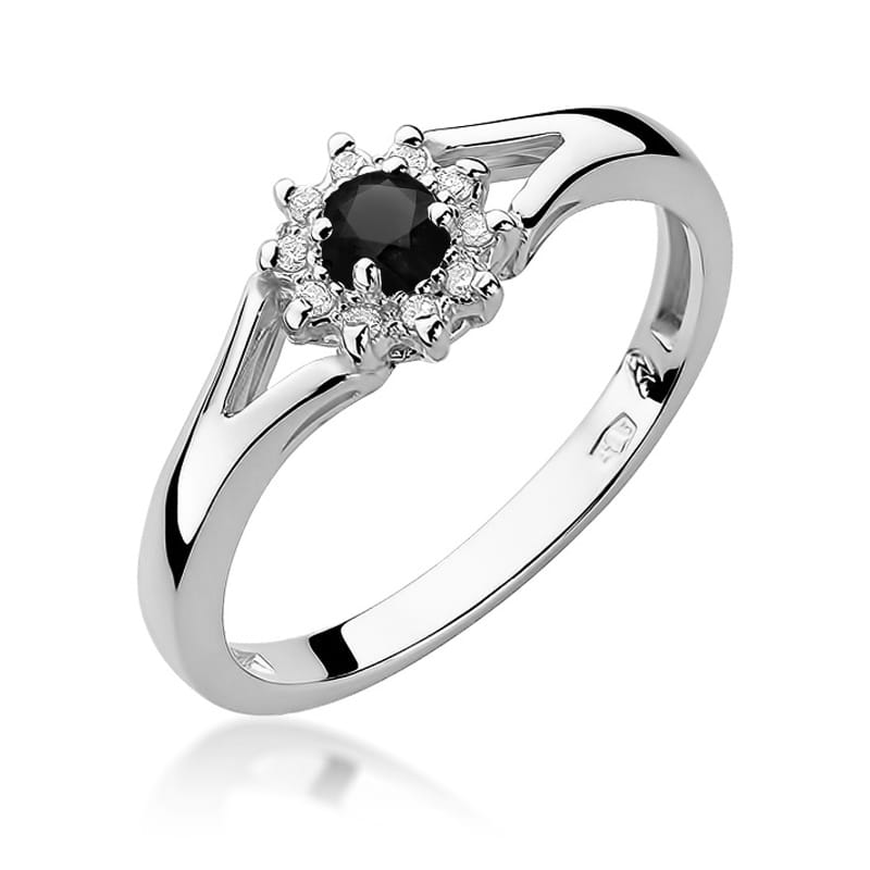 Pierścionek W185 Czarny Diament 0