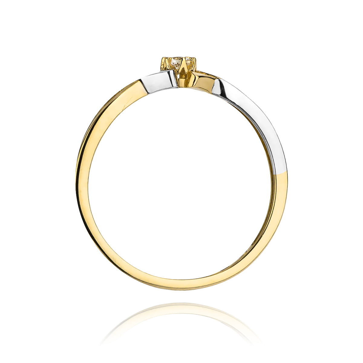 Pierścionek Diament 0,04ct żółte złoto 4 Pierścionek Diament 0,04ct żółte złoto - obrazek 3