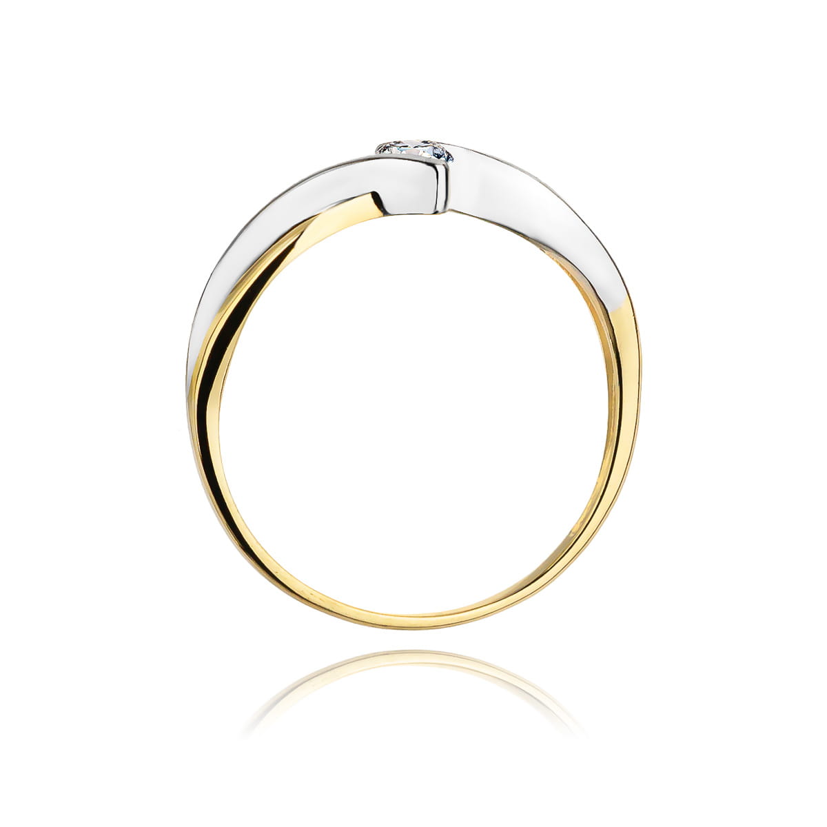 Pierścionek Diament 0,10ct żółte złoto 4 Pierścionek Diament 0,10ct żółte złoto - obrazek 3