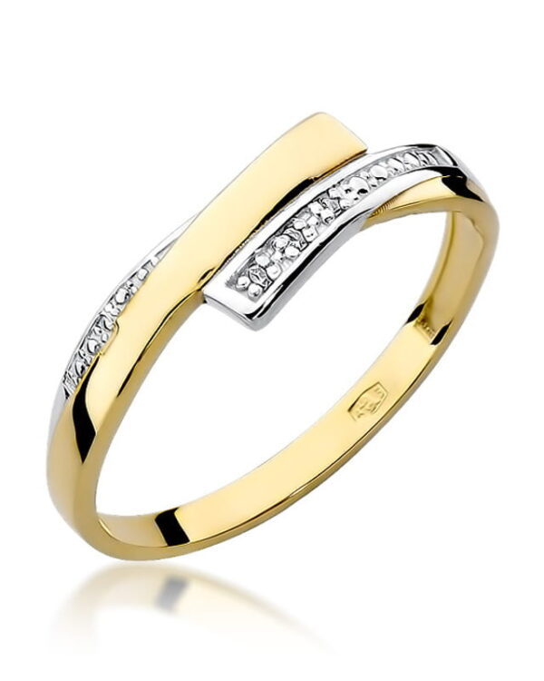 Pierścionek W196 z diamentami żółte złoto Jubiler Kraków BigDIAMOND
