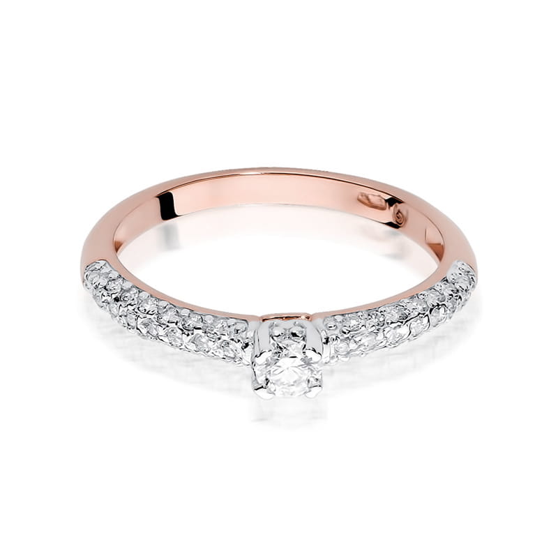 Pierścionek Diament 0,15ct różowe złoto 3 15ct różowe złoto Jubiler Kraków BigDIAMOND