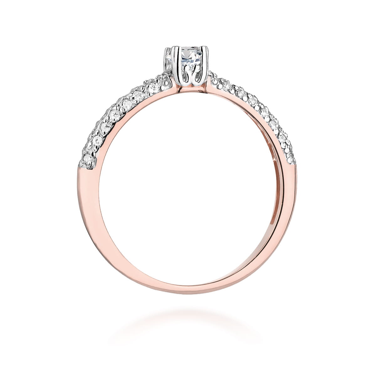 Pierścionek Diament 0,15ct różowe złoto 4 Pierścionek Diament 0,15ct różowe złoto - obrazek 3