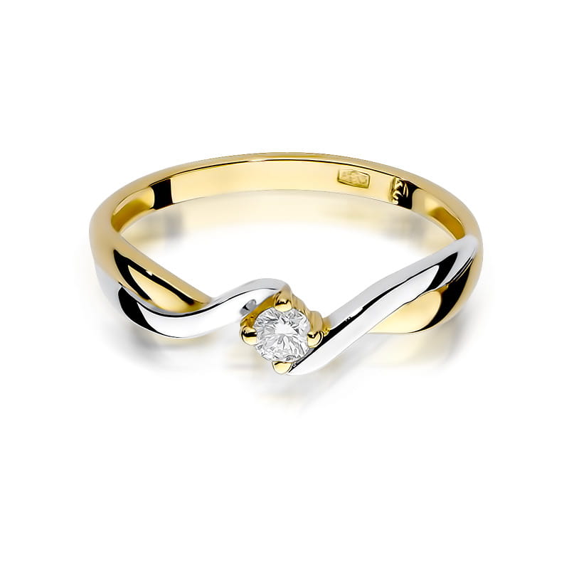 Pierścionek Diament 0,08ct żółte złoto 3 08ct żółte złoto Jubiler Kraków BigDIAMOND