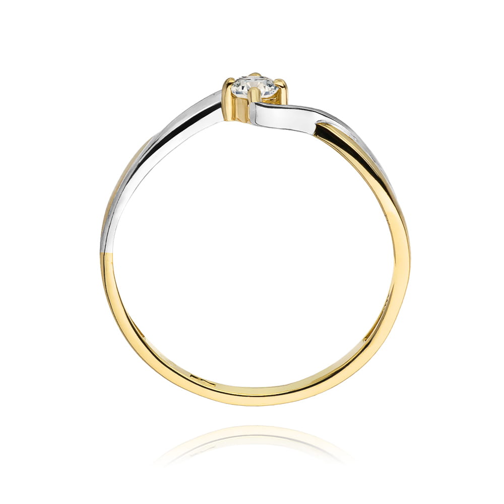 Pierścionek Diament 0,08ct żółte złoto 4 Pierścionek Diament 0,08ct żółte złoto - obrazek 3