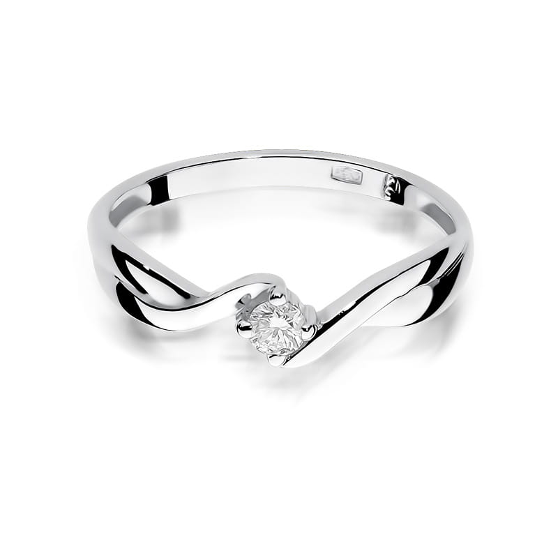 Pierścionek Diament 0,10ct białe złoto 3 10ct białe złoto Jubiler Kraków BigDIAMOND