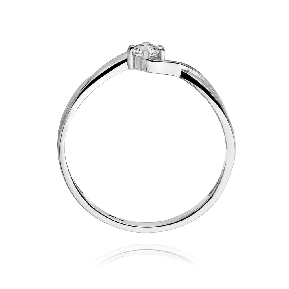 Pierścionek Diament 0,10ct białe złoto 4 Pierścionek Diament 0,10ct białe złoto - obrazek 3