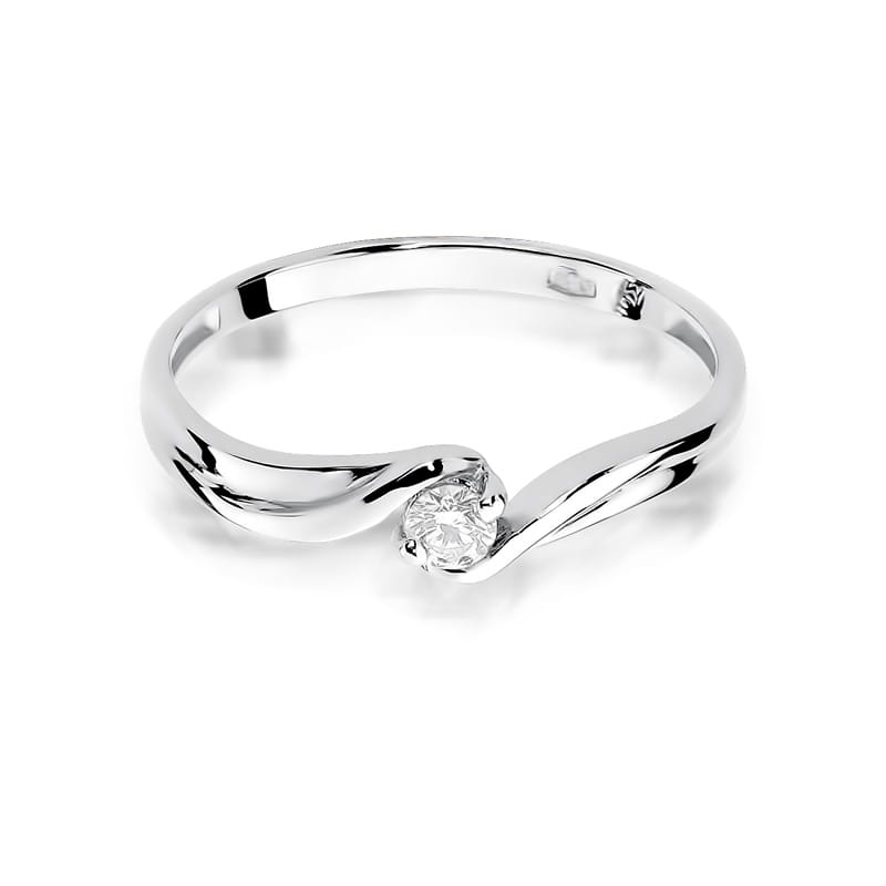 Pierścionek Diament 0,10ct białe złoto 3 10ct białe złoto Jubiler Kraków BigDIAMOND