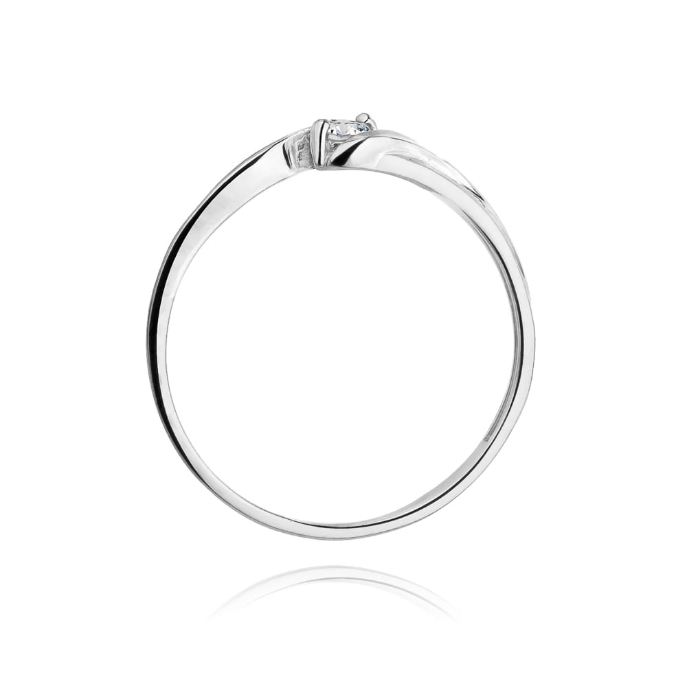 Pierścionek Diament 0,10ct białe złoto 4 Pierścionek Diament 0,10ct białe złoto - obrazek 3