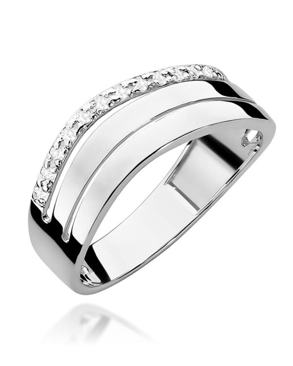 Pierścionek W214 z diamentami białe złoto Jubiler Kraków BigDIAMOND