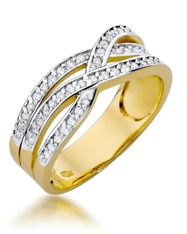 Pierścionek W215 z diamentami żółte złoto Jubiler Kraków BigDIAMOND
