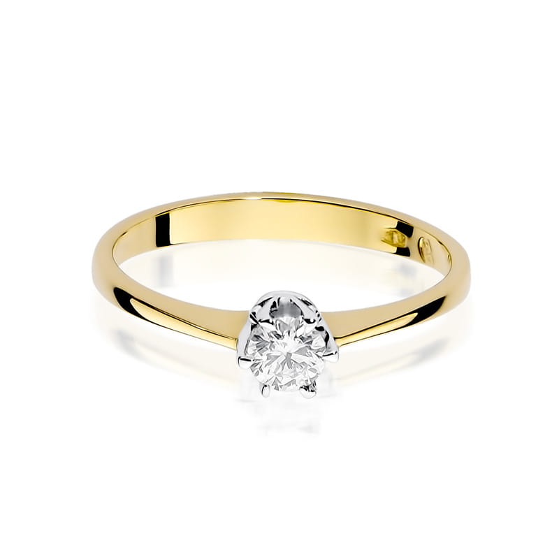 Pierścionek Diament 0,20ct żółte złoto 3 20ct żółte złoto Jubiler Kraków BigDIAMOND