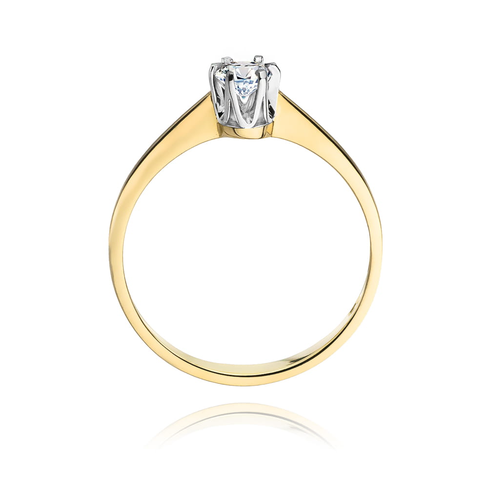 Pierścionek Diament 0,20ct żółte złoto 4 Pierścionek Diament 0,20ct żółte złoto - obrazek 3