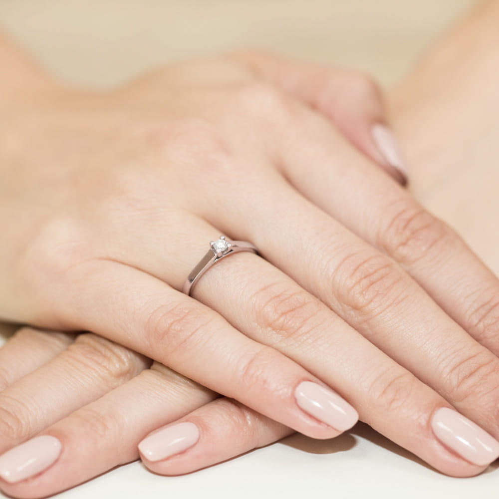 Pierścionek Diament 0,12ct różowe złoto 5 Pierścionek Diament 0,12ct różowe złoto - obrazek 4