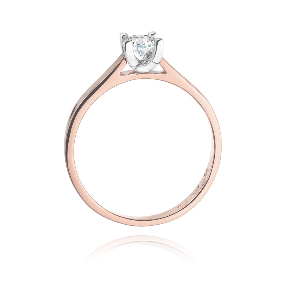 Pierścionek Diament 0,25ct różowe złoto 4 Pierścionek Diament 0,25ct różowe złoto - obrazek 3
