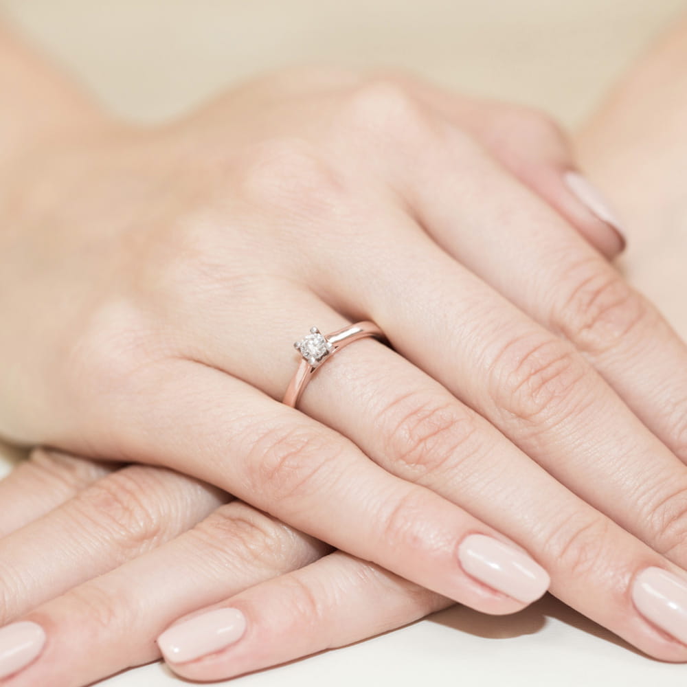 Pierścionek Diament 0,25ct różowe złoto 5 Pierścionek Diament 0,25ct różowe złoto - obrazek 4