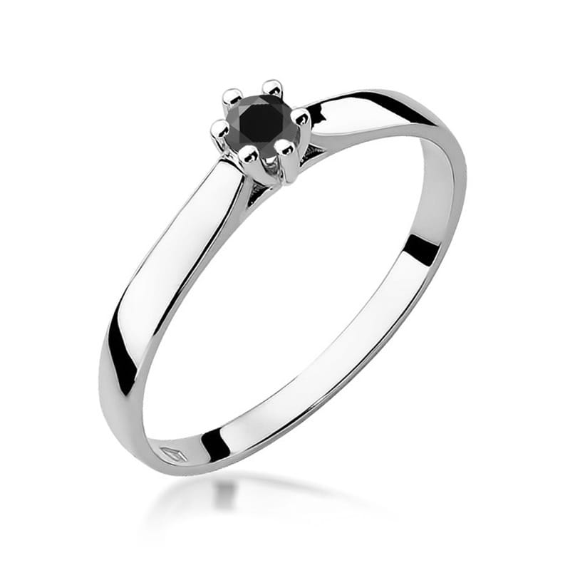 Pierścionek W222 Czarny Diament 0