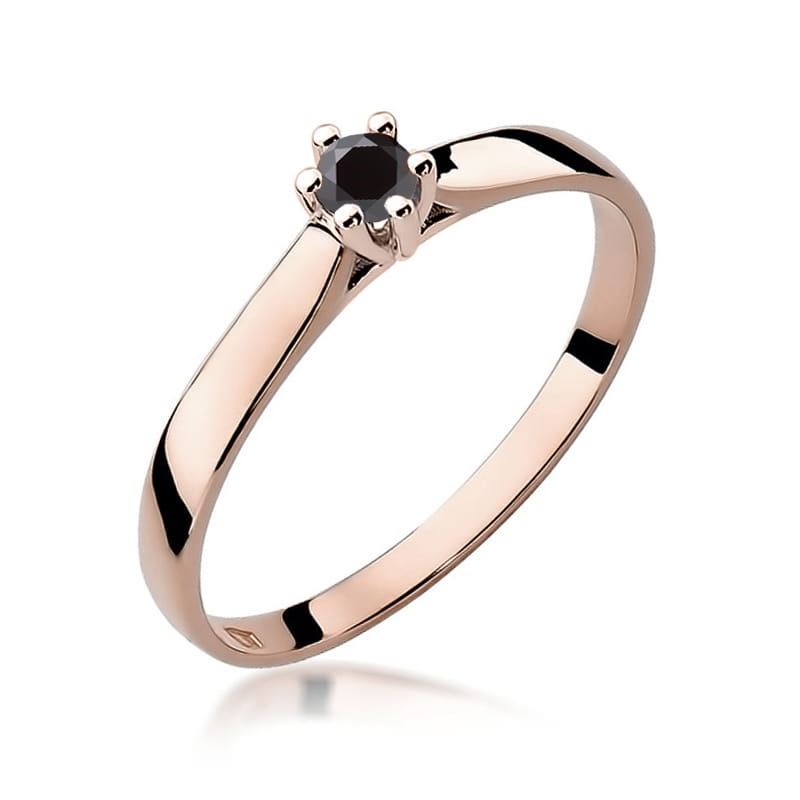 Pierścionek W222 Czarny Diament 0