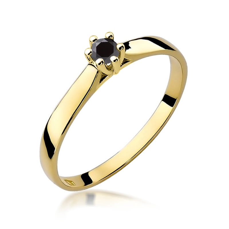 Pierścionek W222 Czarny Diament 0