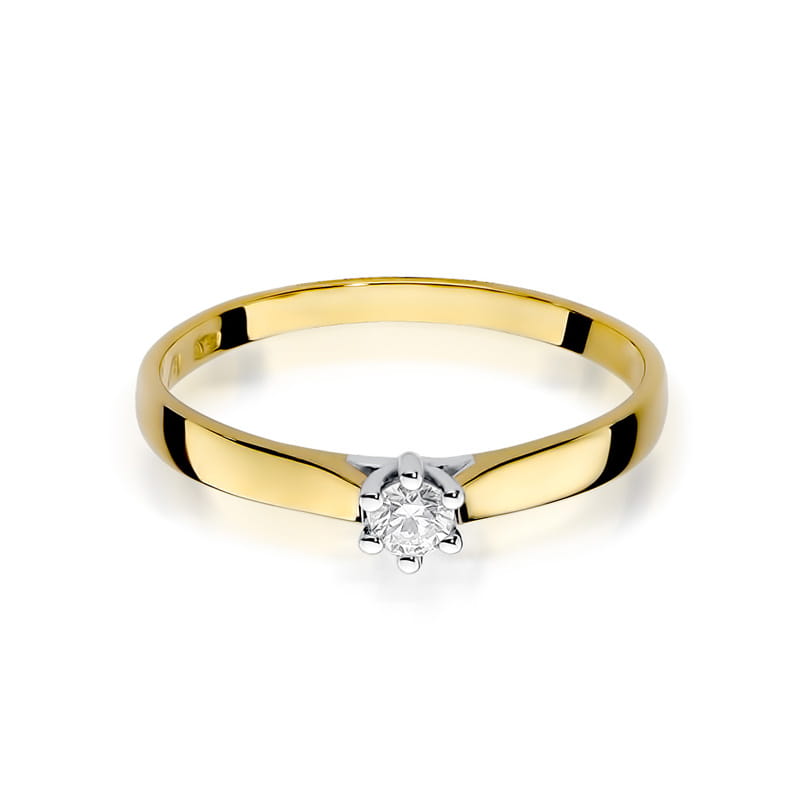 Pierścionek Diament 0,08ct żółte złoto 3 08ct żółte złoto Jubiler Kraków BigDIAMOND