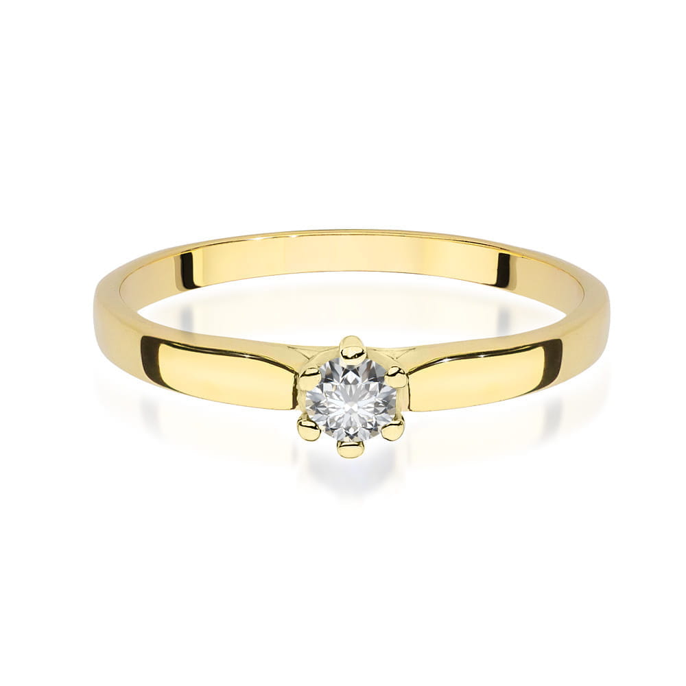 Pierścionek Diament 0,15ct żółte złoto 3 15ct żółte złoto Jubiler Kraków BigDIAMOND