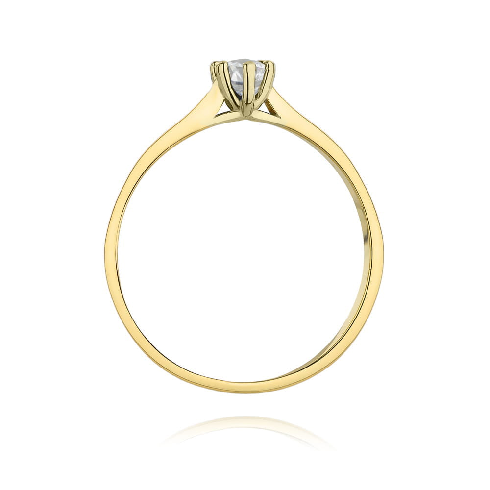 Pierścionek Diament 0,15ct żółte złoto 4 Pierścionek Diament 0,15ct żółte złoto - obrazek 3