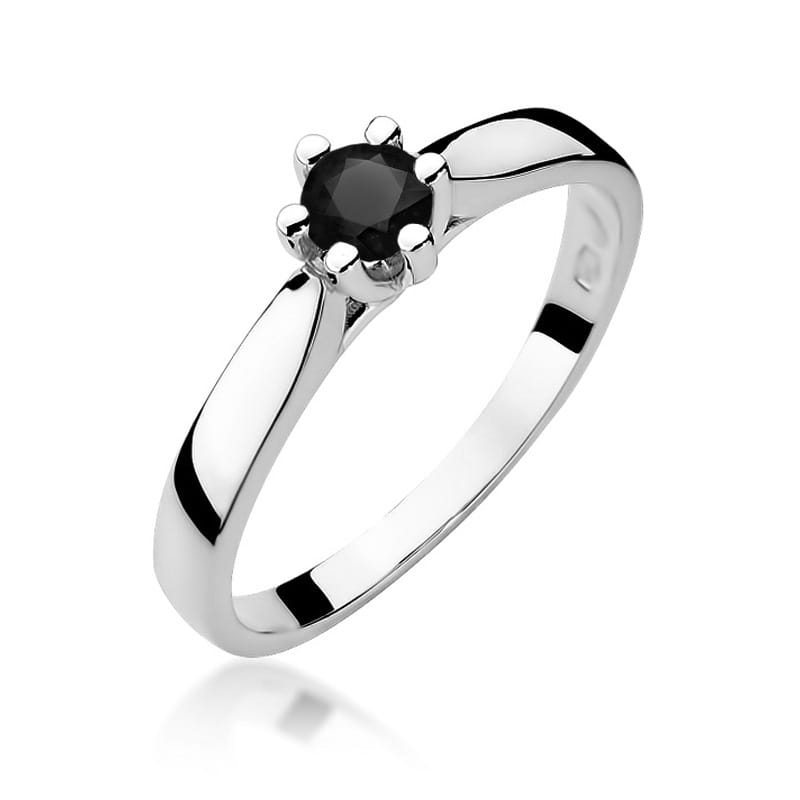 Pierścionek W222B Czarny Diament 0
