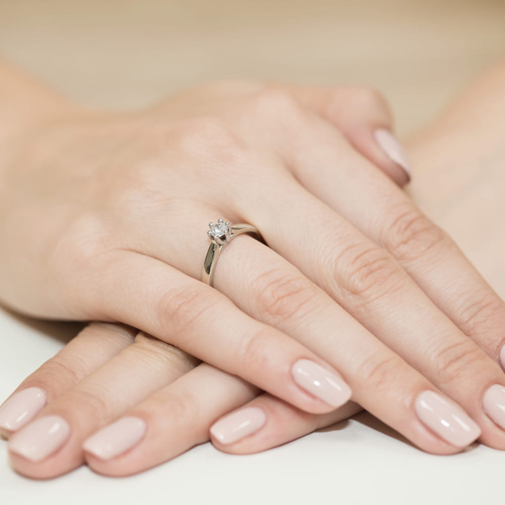 Pierścionek Diament 0,23ct białe złoto 5 Pierścionek Diament 0,23ct białe złoto - obrazek 4