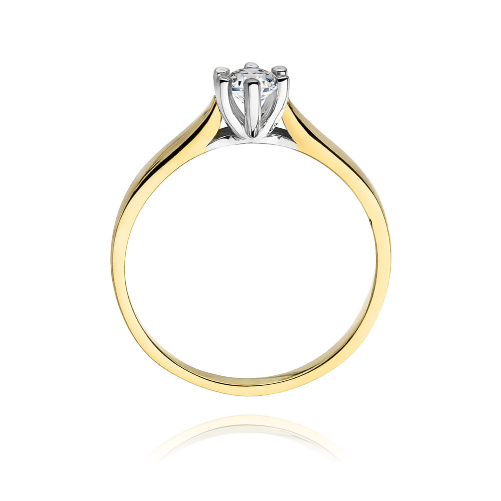 Pierścionek Diament 0,25ct żółte złoto 4 Pierścionek Diament 0,25ct żółte złoto - obrazek 3