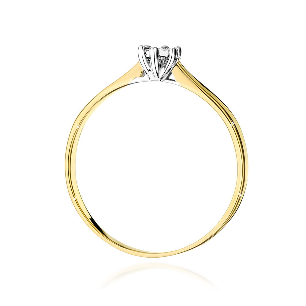 Pierścionek Diament 0,01ct żółte złoto 4 Pierścionek Diament 0,01ct żółte złoto - obrazek 3