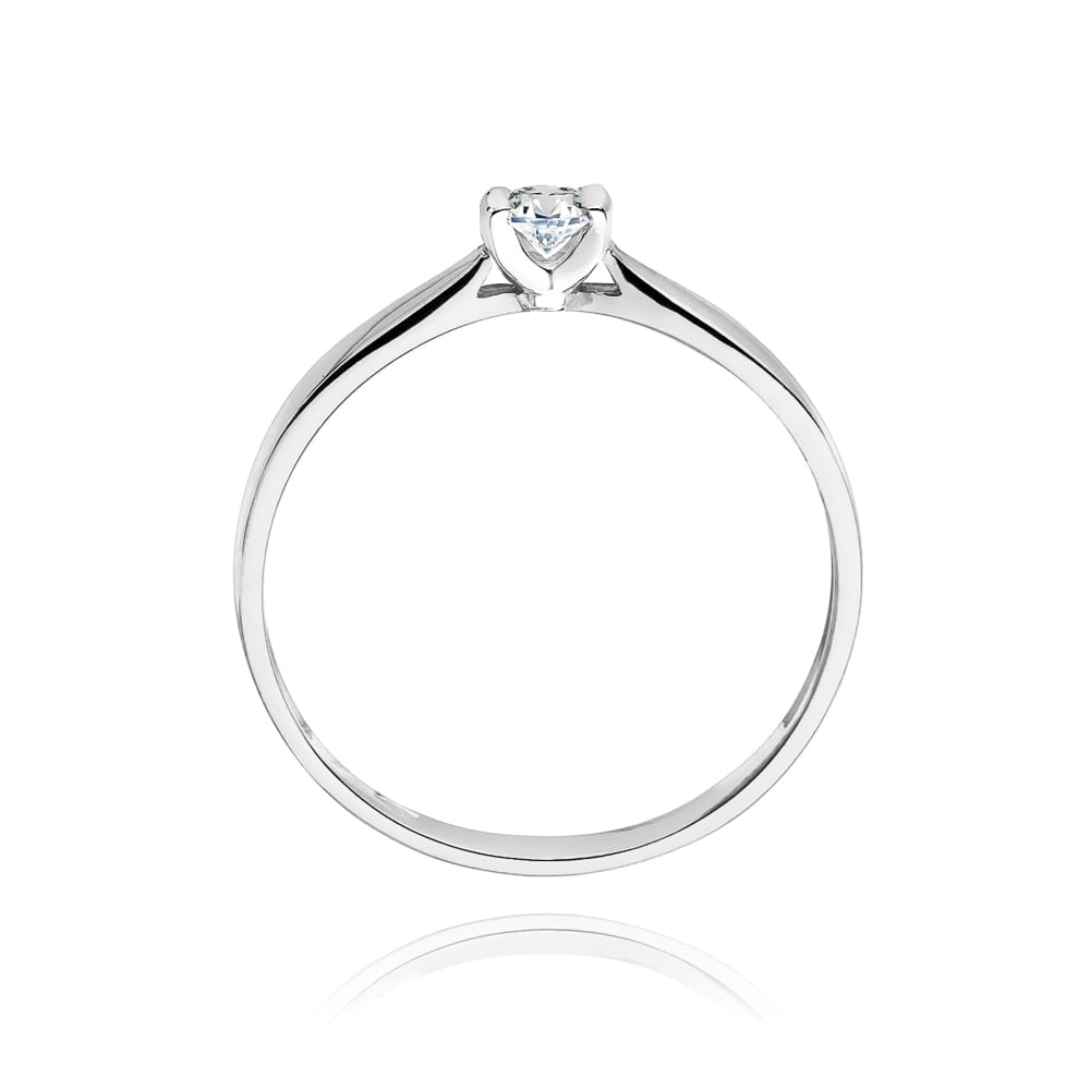 Pierścionek Diament 0,10ct białe złoto 4 Pierścionek Diament 0,10ct białe złoto - obrazek 3