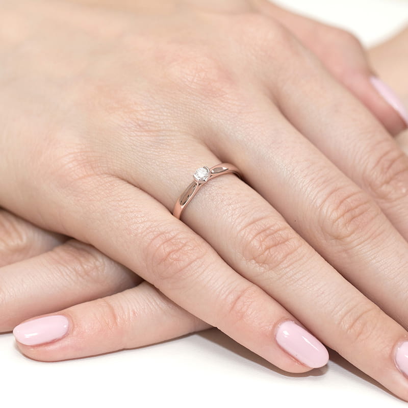 Pierścionek Diament 0,30ct różowe złoto 5 Pierścionek Diament 0,30ct różowe złoto - obrazek 4