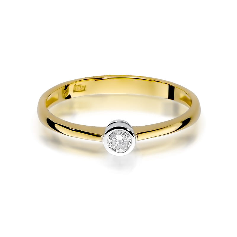 Pierścionek Diament 0,08ct żółte złoto 3 08ct żółte złoto Jubiler Kraków BigDIAMOND