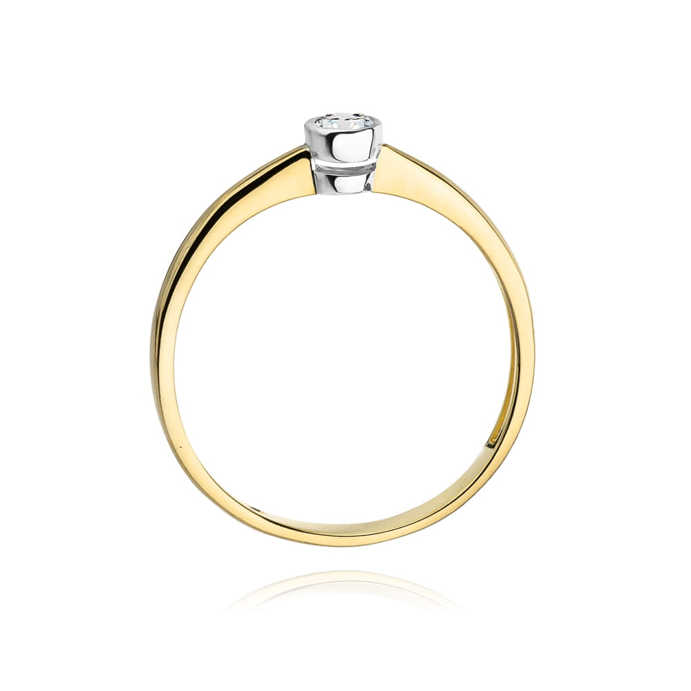 Pierścionek Diament 0,08ct żółte złoto 4 Pierścionek Diament 0,08ct żółte złoto - obrazek 3